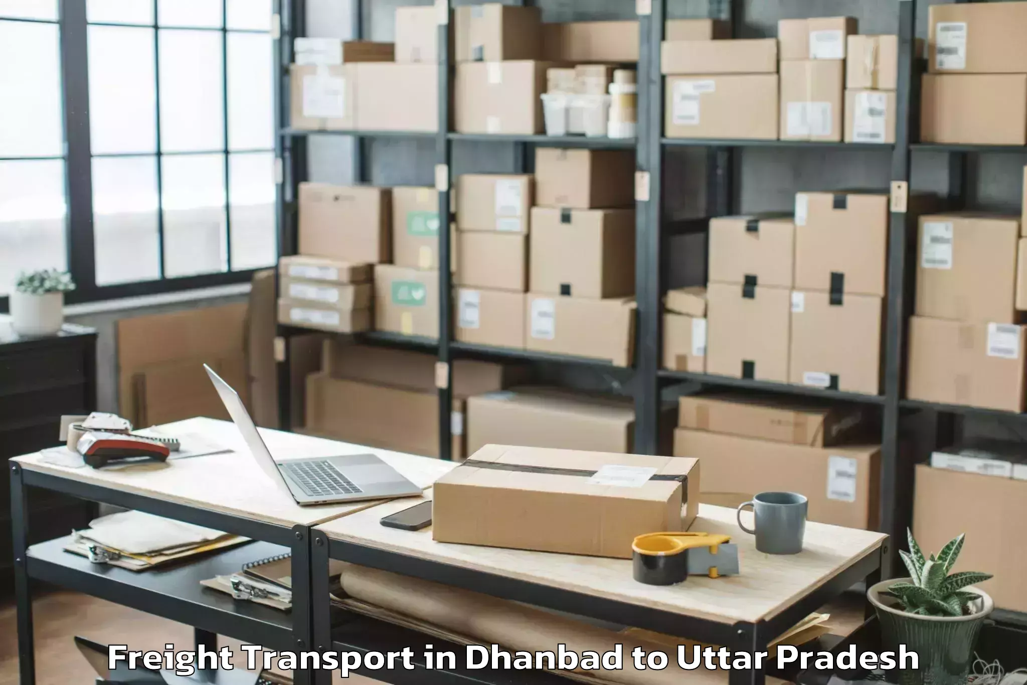 Book Your Dhanbad to Karwi Freight Transport Today